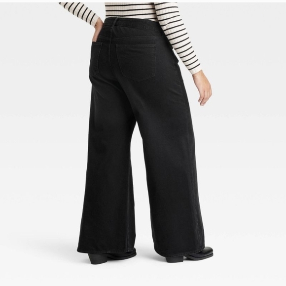 NWT Universal Thread Super Wide Leg Black Jeans - Picture 3 of 14